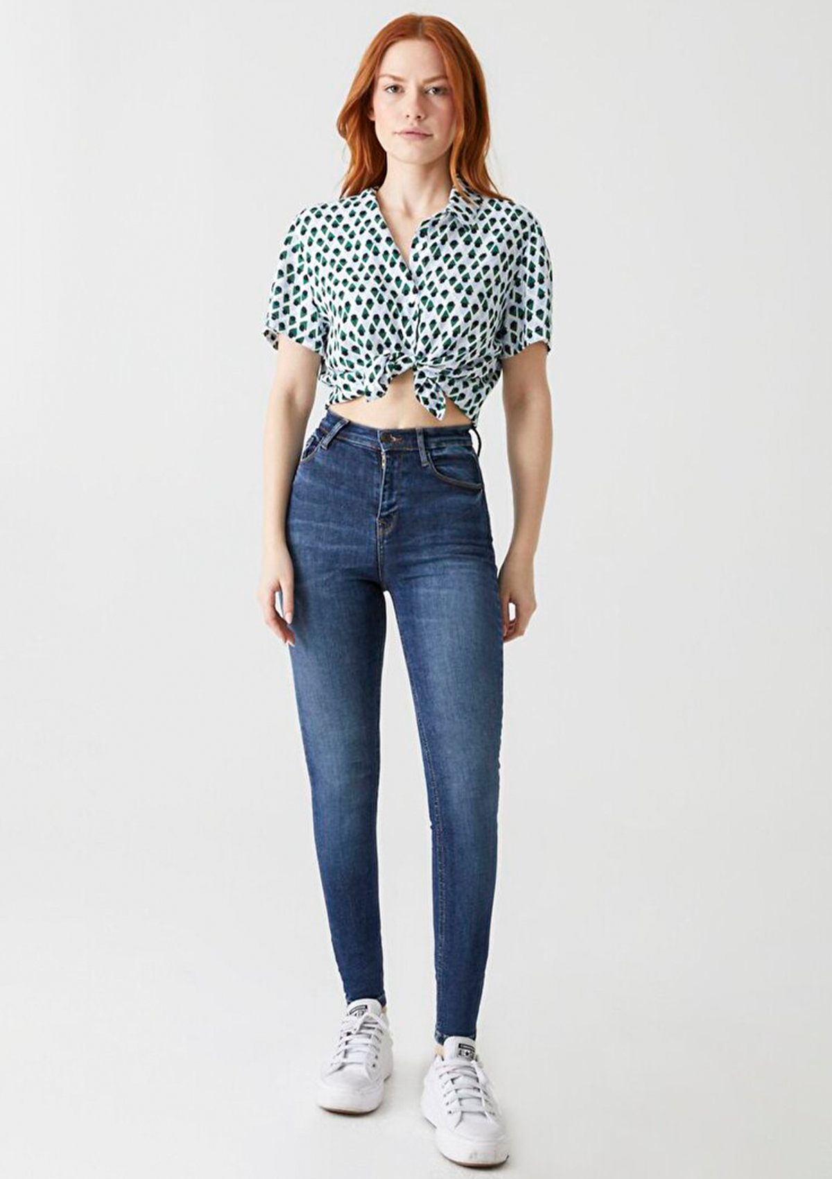 Amy X Kalina Undamaged Safe Blue High Rise Skinny Jean