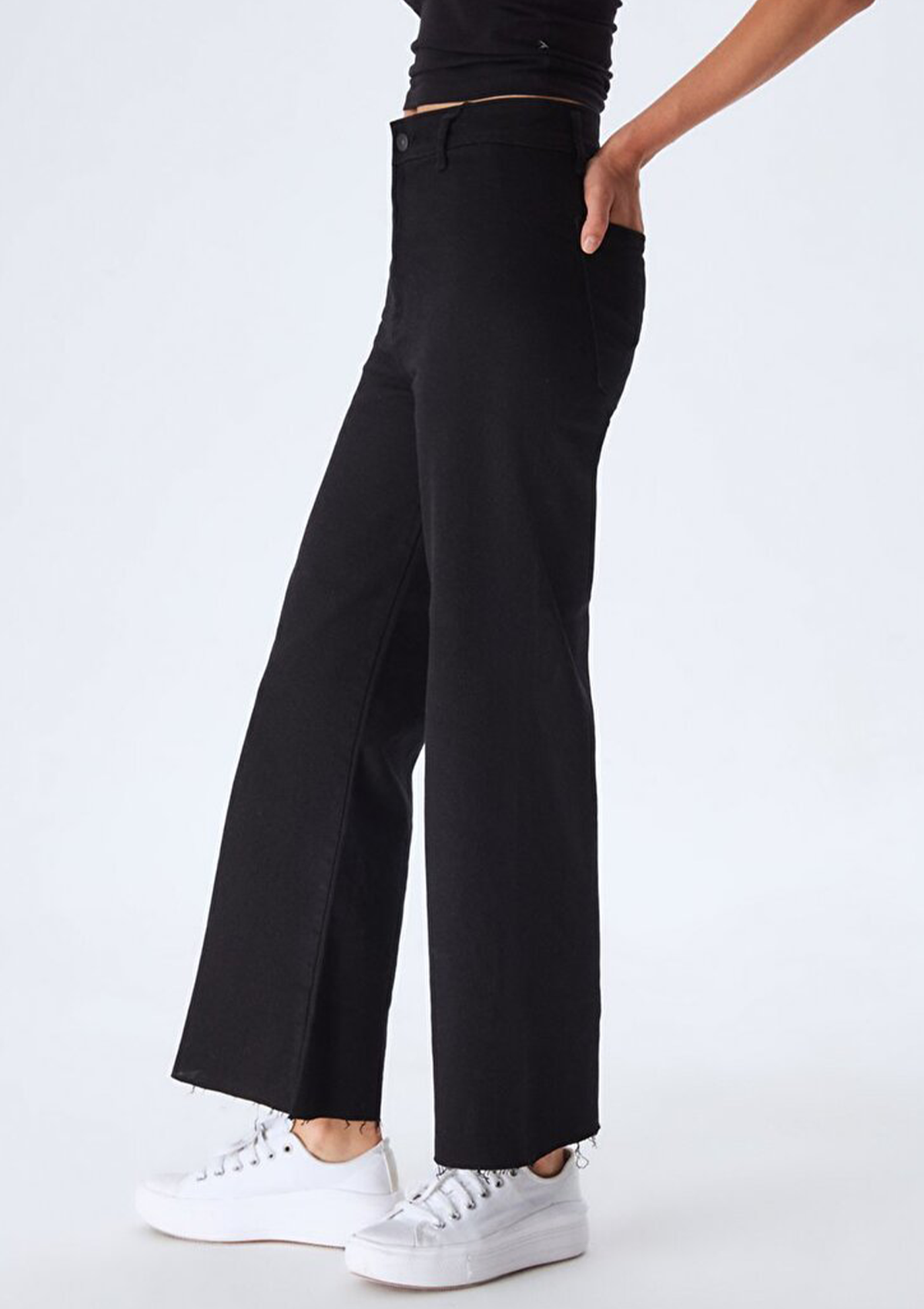 Danelle Black High Rise Wide Leg Jean